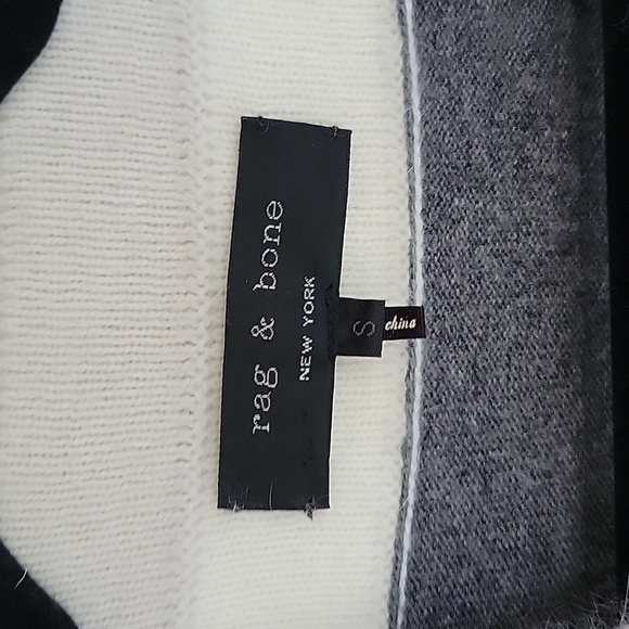 RAG + BONE Size Small Gray Wool Sweater Dress with Contrast Trim - Picture 3 of 8